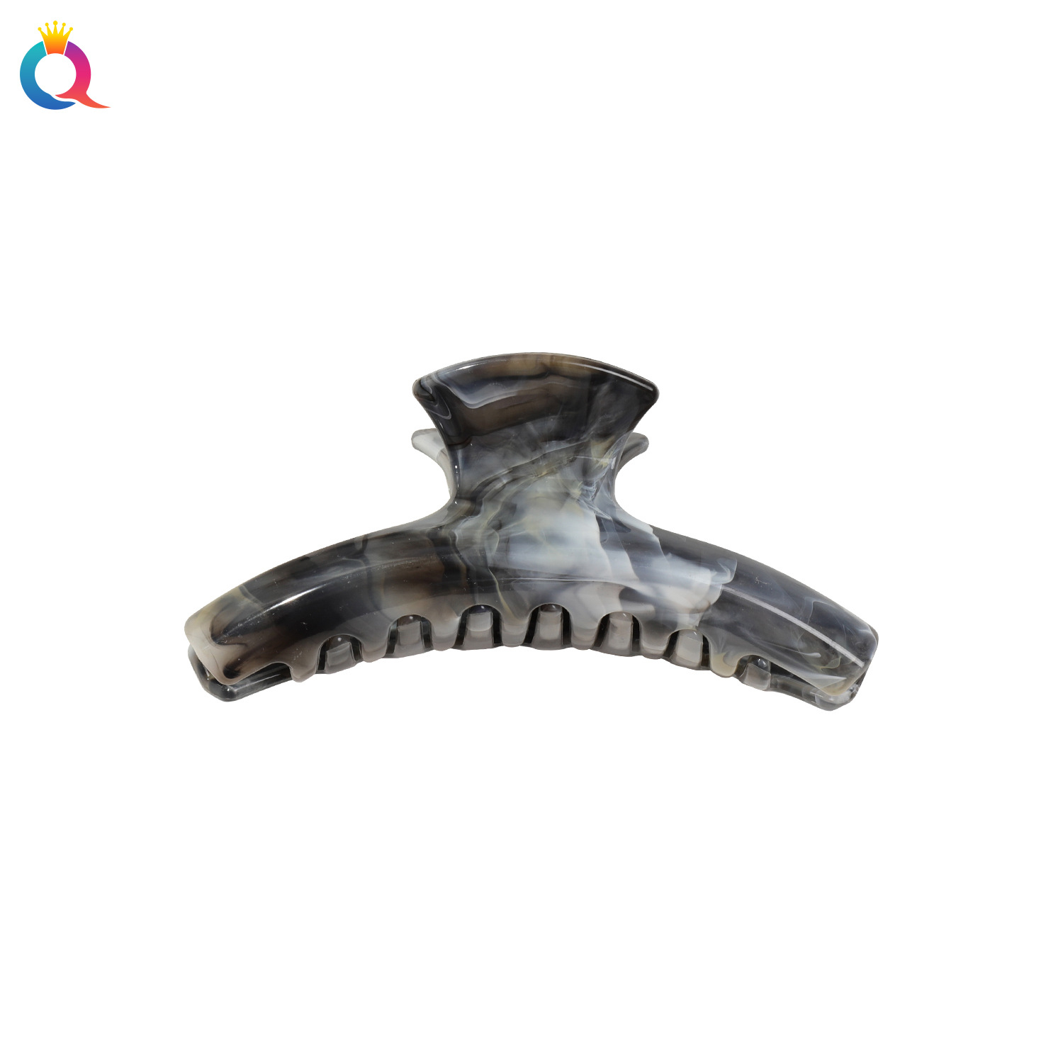 Qiyue Cross-border's new Korean-style curved hairpin, a high-end large-sized hairpin tray with a shark clip at the back of the head Item Picture