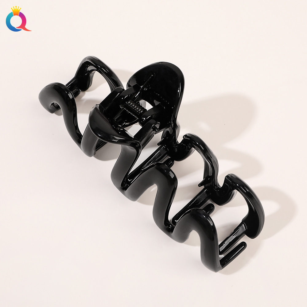 Qiyue Cross-border ps High-end Wave clipper, back of the head, large shark clip, hair clipper and hair accessory wholesale Specification drawing