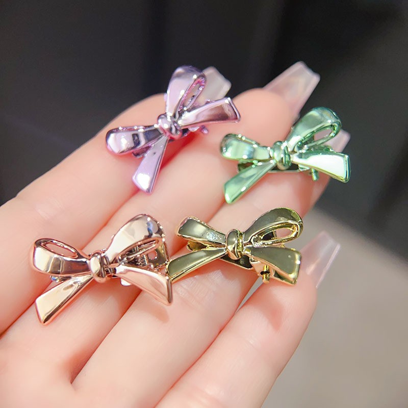 Metal bow hair clips, sweet and cool girl's small bangs clips, hair clip edge clips, broken hair clips, fresh and cute duckbill clips Specification drawing