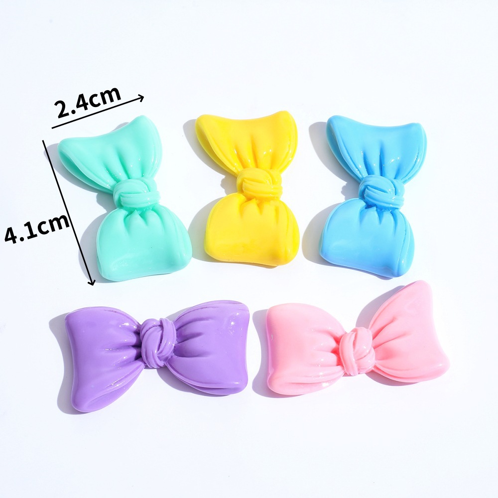 Shiny oil large bow tie jewelry accessories, bow tie resin small accessories, diy hair accessories, headwear, cream glue resin accessories details Picture