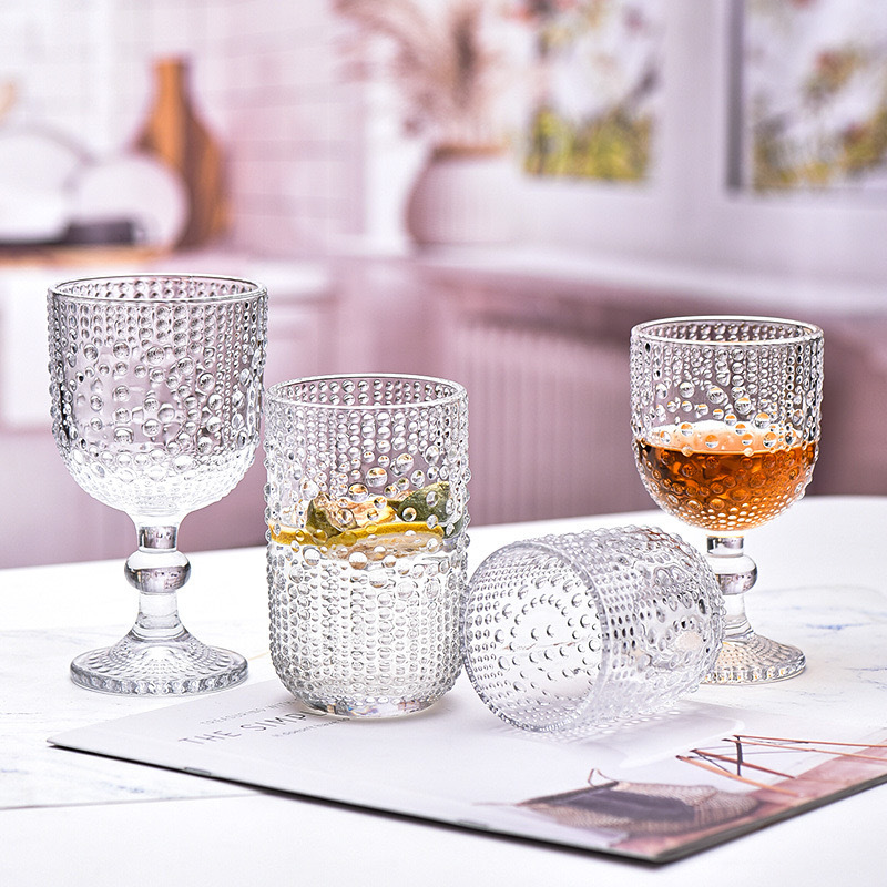 Wholesale of red wine, highball glasses, creative glass cups, simple and retro transparent high-end water cups, and juice cups from the manufacturer full figure