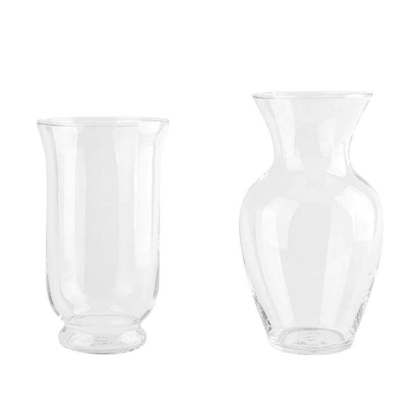 Nordic Ins-style transparent glass vase decoration, living room table flower arrangement, fresh water cultivation, Internet celebrity creative flared mouth Item Picture