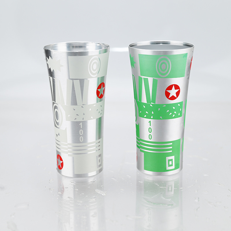 New internet-famous color-changing aluminum cups, bar coffee and juice cups, food-grade aluminum refrigeration transformed beer mugs, creative aluminum cups Specification drawing
