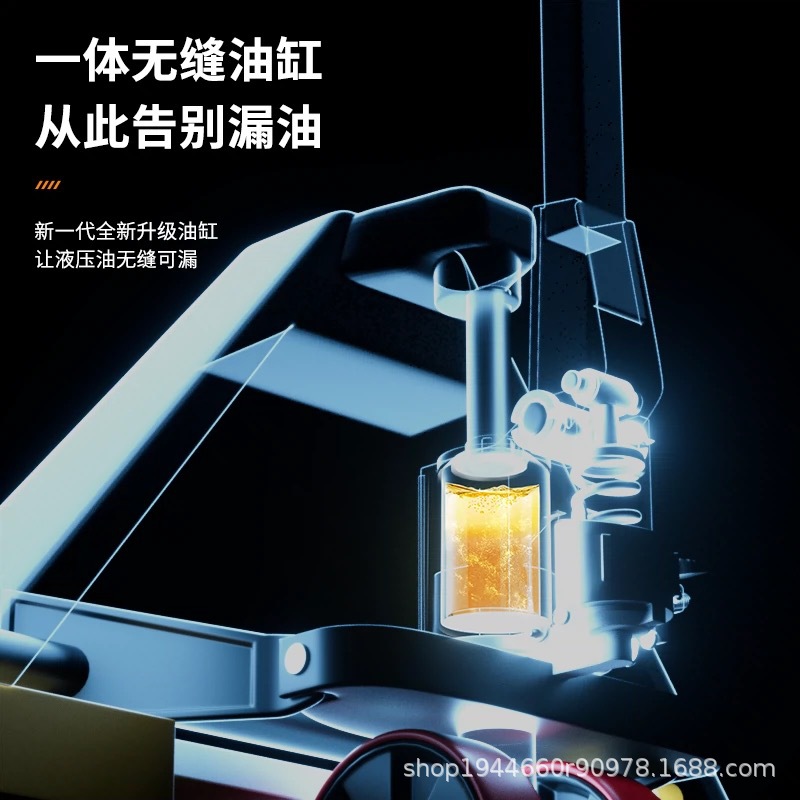 Junli manual forklifts, ground cattle, hydraulic handling carts, lifting hand carts, pallet loading and unloading vehicles, 2-ton and 3-ton hand-pulled trailers details Picture