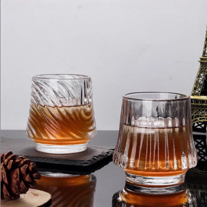 Fuji Mountain glass, embossed wine glass, whisky wine glass, household wine glass, milk glass, juice coffee glass, water glass details Picture