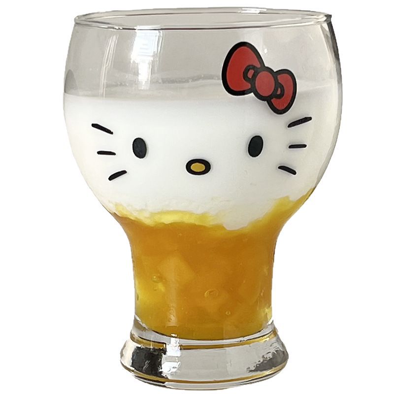 ins cartoon cute kt cat glass water cup, girls' cup, Internet celebrity cup, craft beer mug, personalized kt glass cup Item Picture