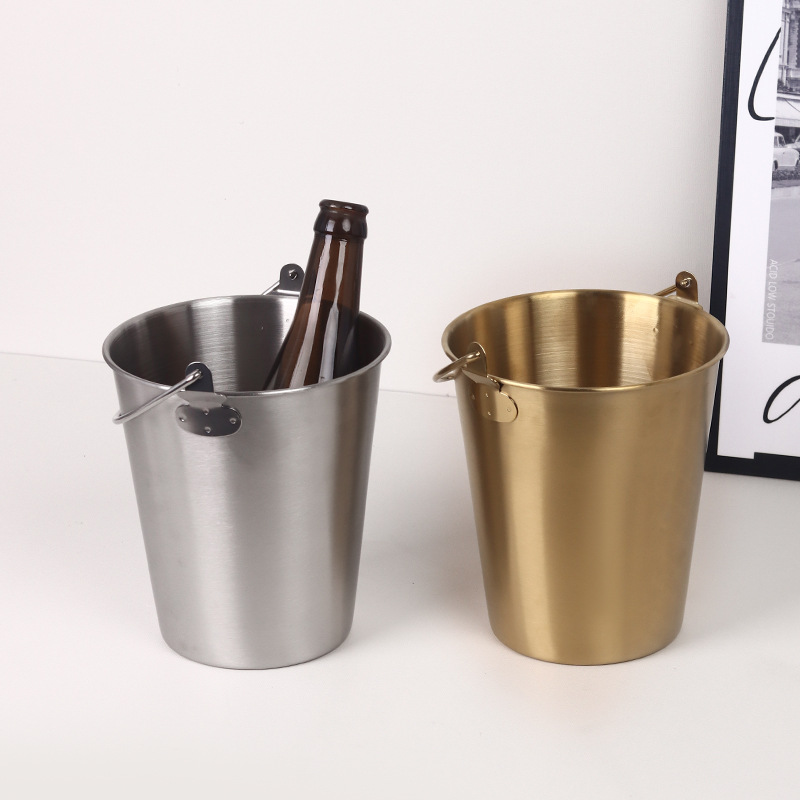 Creative American-style ins304 stainless steel restaurant fried food containers, snack fries, fried chicken buckets, bar ice cube buckets Application Scenario