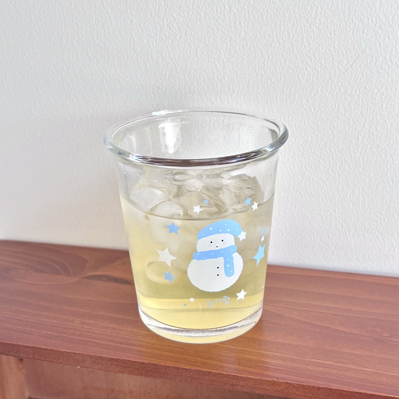 Bolimei Star Snowman Glass Cup, Winter Atmosphere Glass Cup, Christmas Water Cup, Coffee Cold Brew Cup Specification drawing