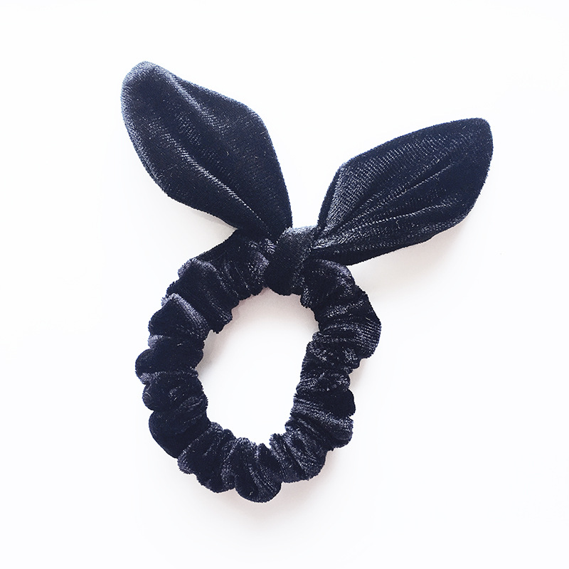 Qiyue's new golden velvet steel wire rabbit ear velvet fabric Korean version simple and fashionable hair tie and hair band cross-border C62 Item Picture