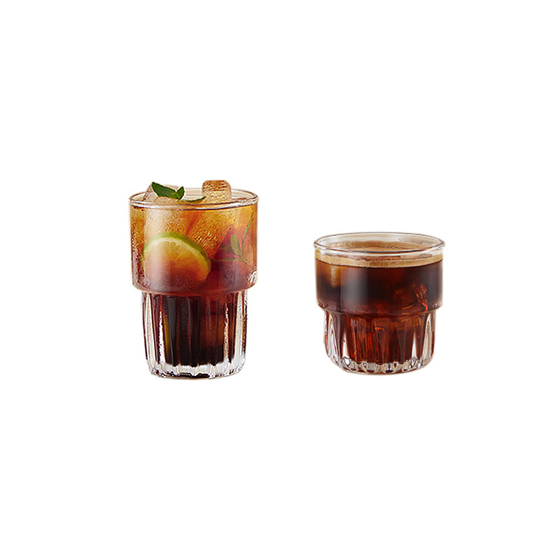 Stackable transparent glass cups, latte, milk tea, coffee cups, wedding commemorative gift cups, and the same style cups as those on Xiaohongshu Item Picture