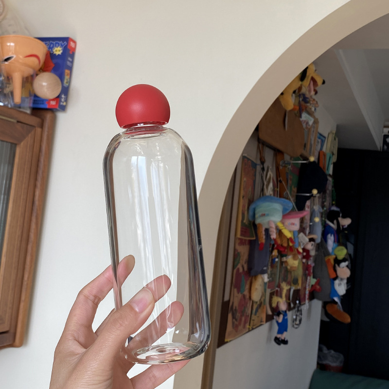 ins niche red-nosed glass cup sealed jar, the same style as Xiaohongshu large-capacity water cup sealed portable cup details Picture