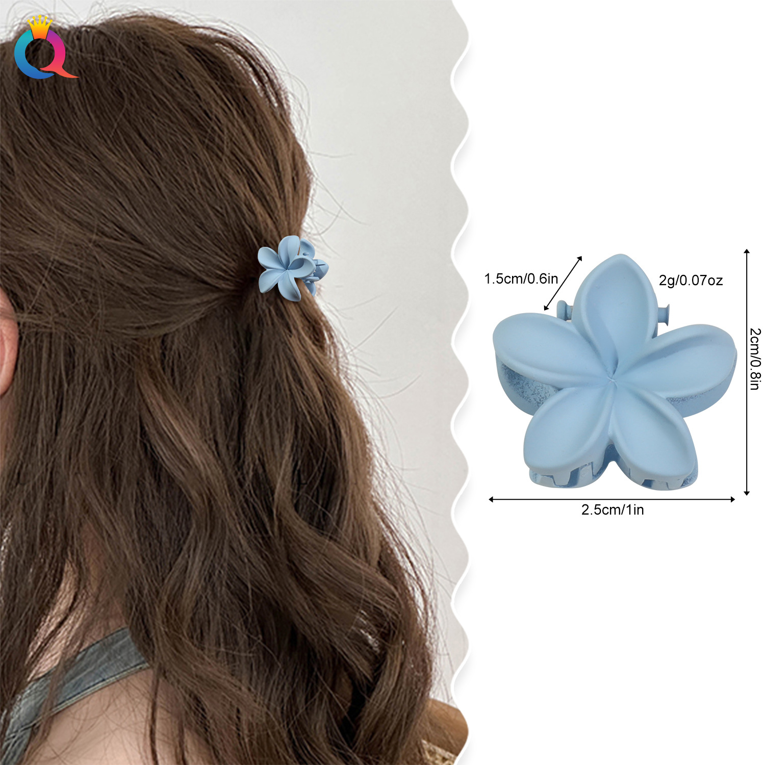 Qiyue cute egg flower small hair clip, simple and elegant style, hairpin, back of the head, shark clip hair accessory wholesale details Picture