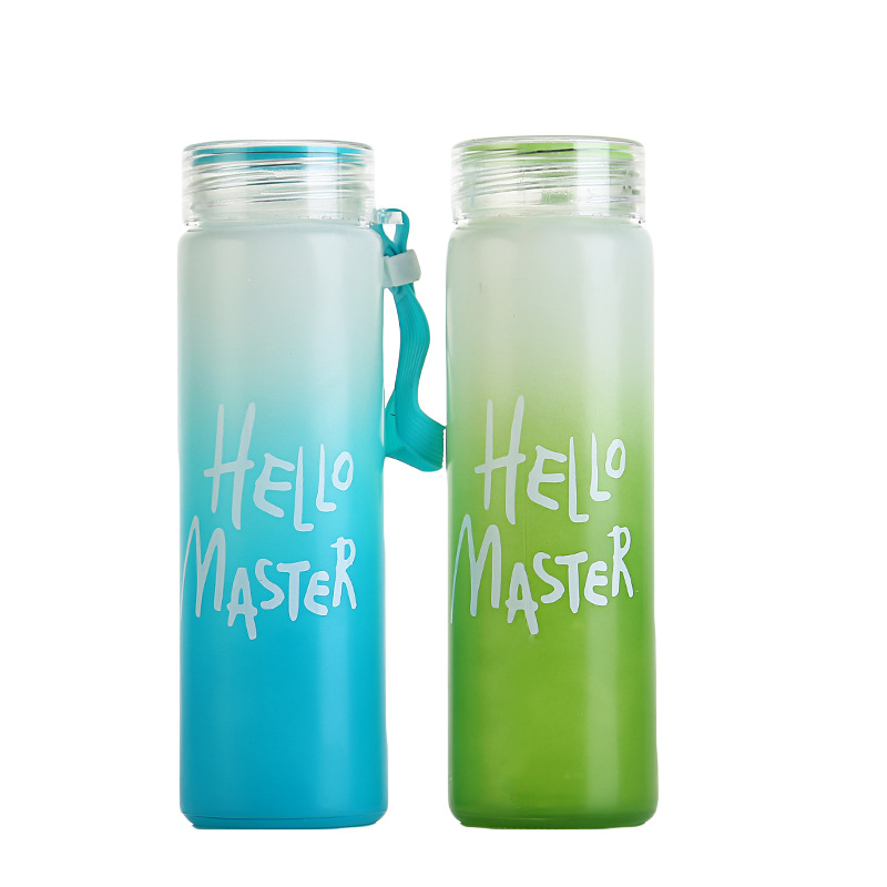 Advertising pull rope gradient color beverage seven-color cup glass cup Casual cup creative frosted water cup Practical cup for students Item Picture
