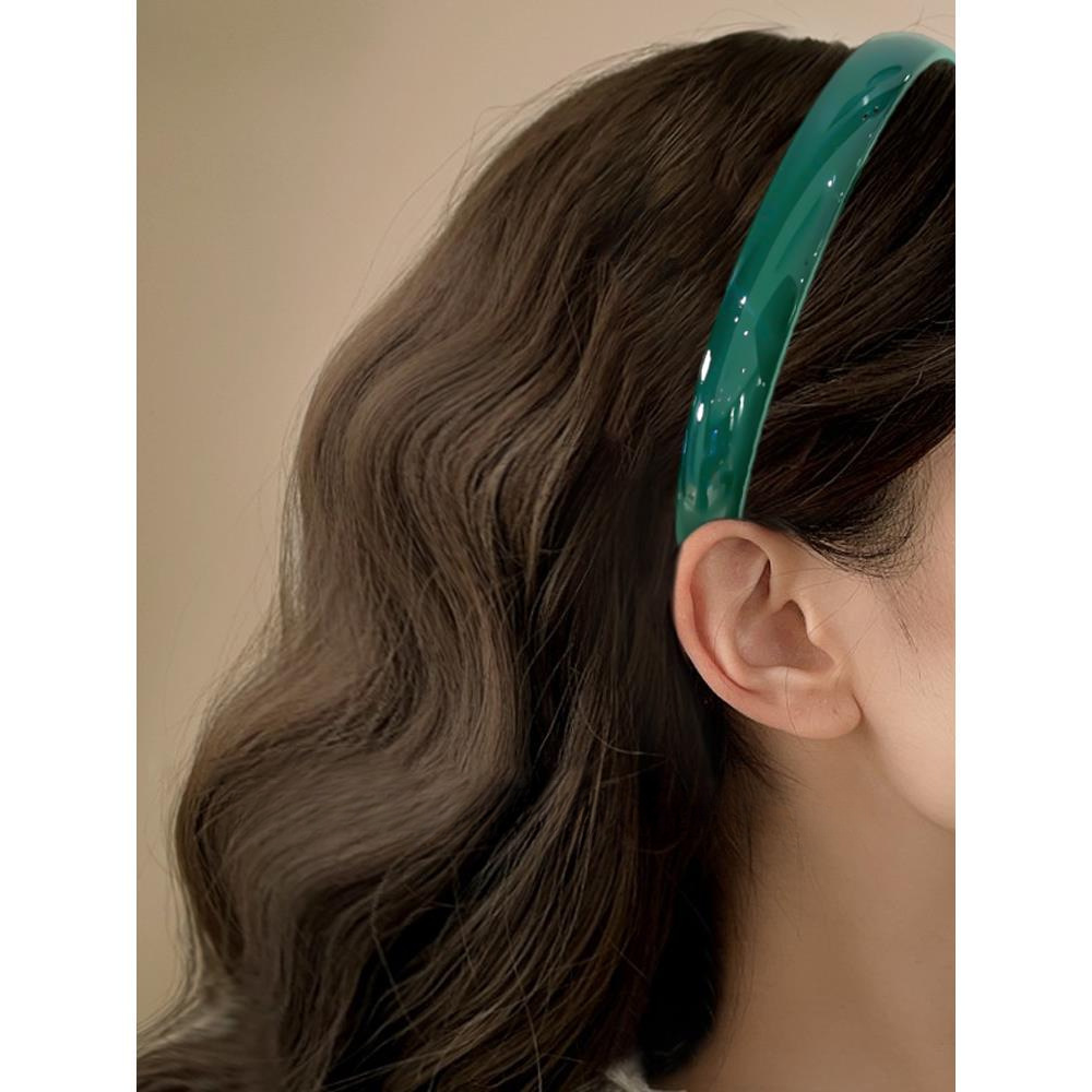 Jelly ancient Green toothed anti-slip hair band 2025 Spring/Summer new style, versatile face-washing hair clip, elegant and high-end hair bun details Picture
