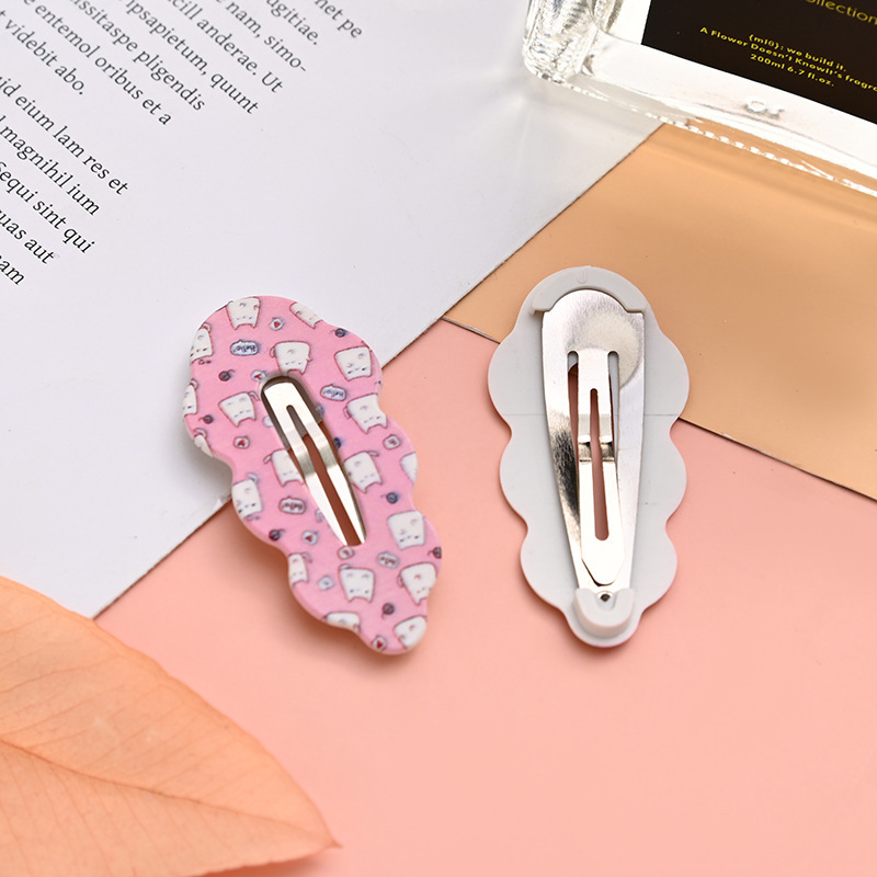 Cute floral BB clips, versatile hair clips for girls and children, small bangs, seaside clips, popular Instagram hair clips, and headwear Specification drawing