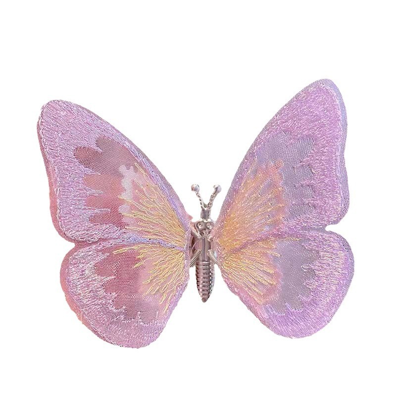 Moving embroidered butterfly hair clips, children's hair accessories, super fairy-like ancient-style headwear, princess ponytail braids, hair clips Item Picture