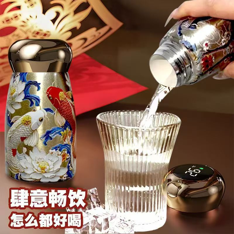 New national trend mini retro mushroom insulated cup, portable pocket cup with temperature display, convenient, simple and fashionable water cup details Picture