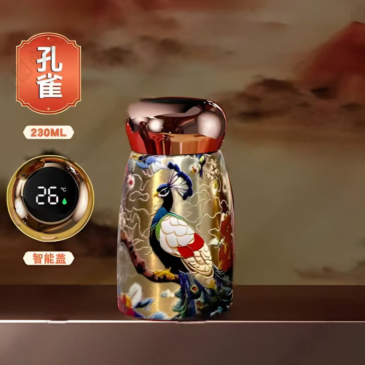 New national trend mini retro mushroom insulated cup, portable pocket cup with temperature display, convenient, simple and fashionable water cup Specification drawing