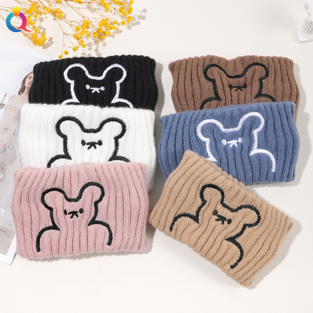 Qiyue Cross-border Sports Hair Band, knitted wide edge woolen headband, warm, fashionable and simple face wash and hair tie wholesale Specification drawing