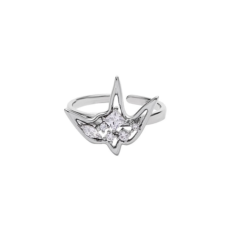 Exquisite and unique liquid swallow opening ring, sweet and cool girl, trendy index finger ring, versatile and fashionable ring accessory Item Picture
