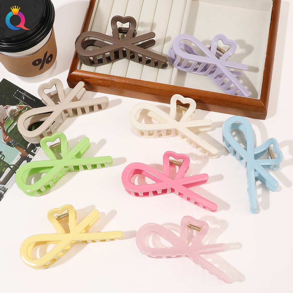 Qiyue large hair Clip, ponytail grab, 11cm updo, shark clip, dopamine hair accessory, bow tie, hair grab for women wholesale full figure