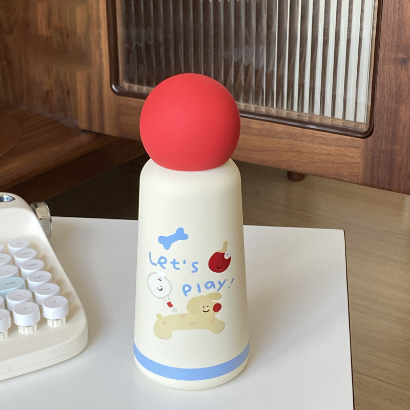 New Year and Christmas cartoon sports table tennis, tennis dog, red nose, 316 stainless steel insulated cup, travel cup, water cup Application Scenario