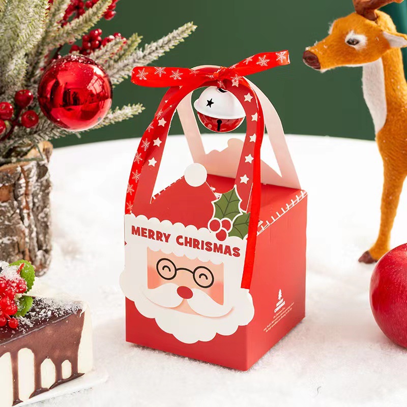 Christmas Eve apple gift box empty box packaging box, hand-held Christmas bell candy small gift packing box details Picture