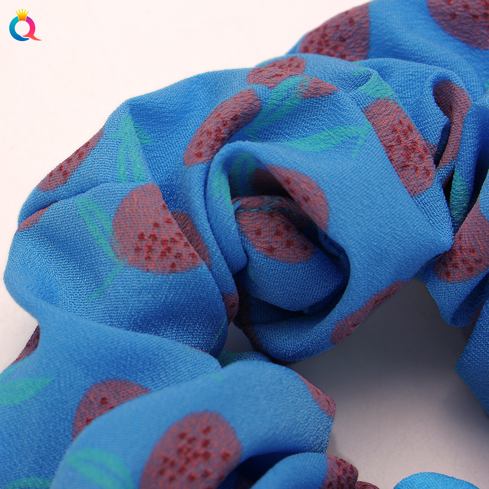 Qiyue Japan and South Korea's new spring and summer fresh fruit hair band, lemon, grapefruit, cherry fabric elastic large intestine band headwear Application Scenario