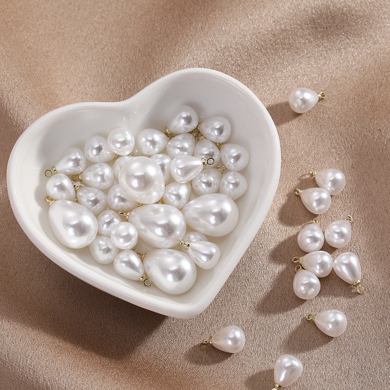 Simulated abs teardrop pearl pendant, diy necklace, bracelet, string, earrings, earring accessories, handcrafted material accessories details Picture