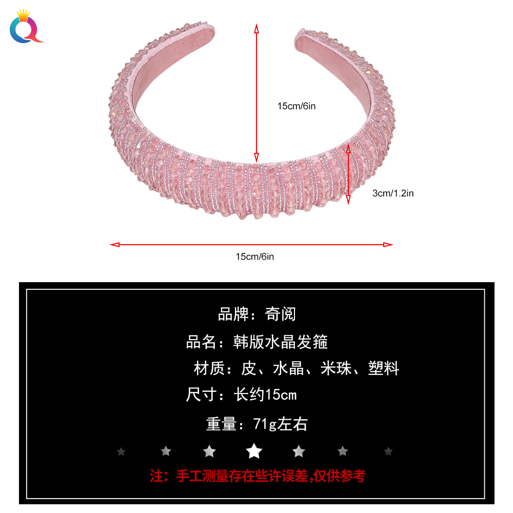 Qiyue European and American Baroque crystal hair bands, sponge wide edge headbands, hand-woven beaded women's hair clips and hair accessories wholesale Application Scenario