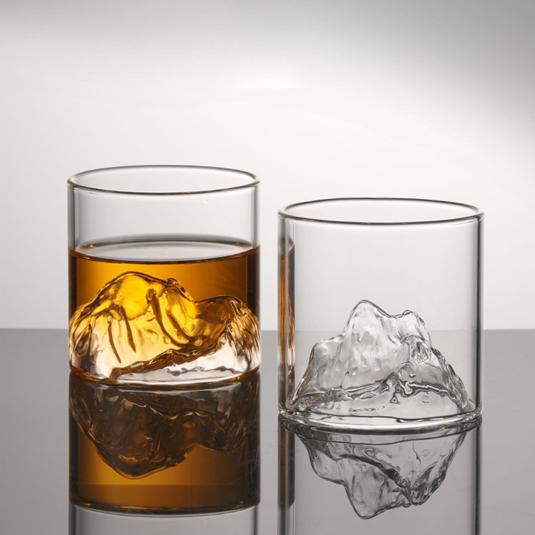 Customized wine glasses, mountain viewing and mountain storage cups, Fuji Mountain high borosilicate glass transparent cups, household glass red wine glasses details Picture