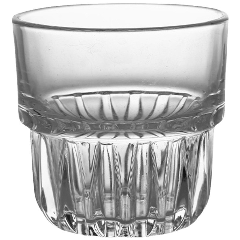 Ins-style internet-famous restaurant glass coffee cups, latte cups, striped transparent milk breakfast cups, home juice cups Application Scenario