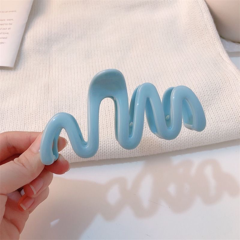 Candy-colored back head clip for women, high-end wavy hair, large clip, dopamine hair clip, headwear, shark clip Specification drawing
