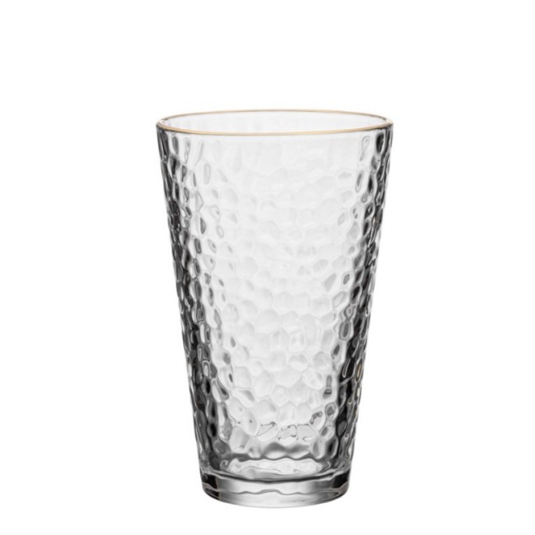 Golden edge hammer-patterned cup, Japanese hammer-patterned cup, beverage cup, glass cup, glass water cup, juice cup, transparent gilded hammer-patterned cup Item Picture