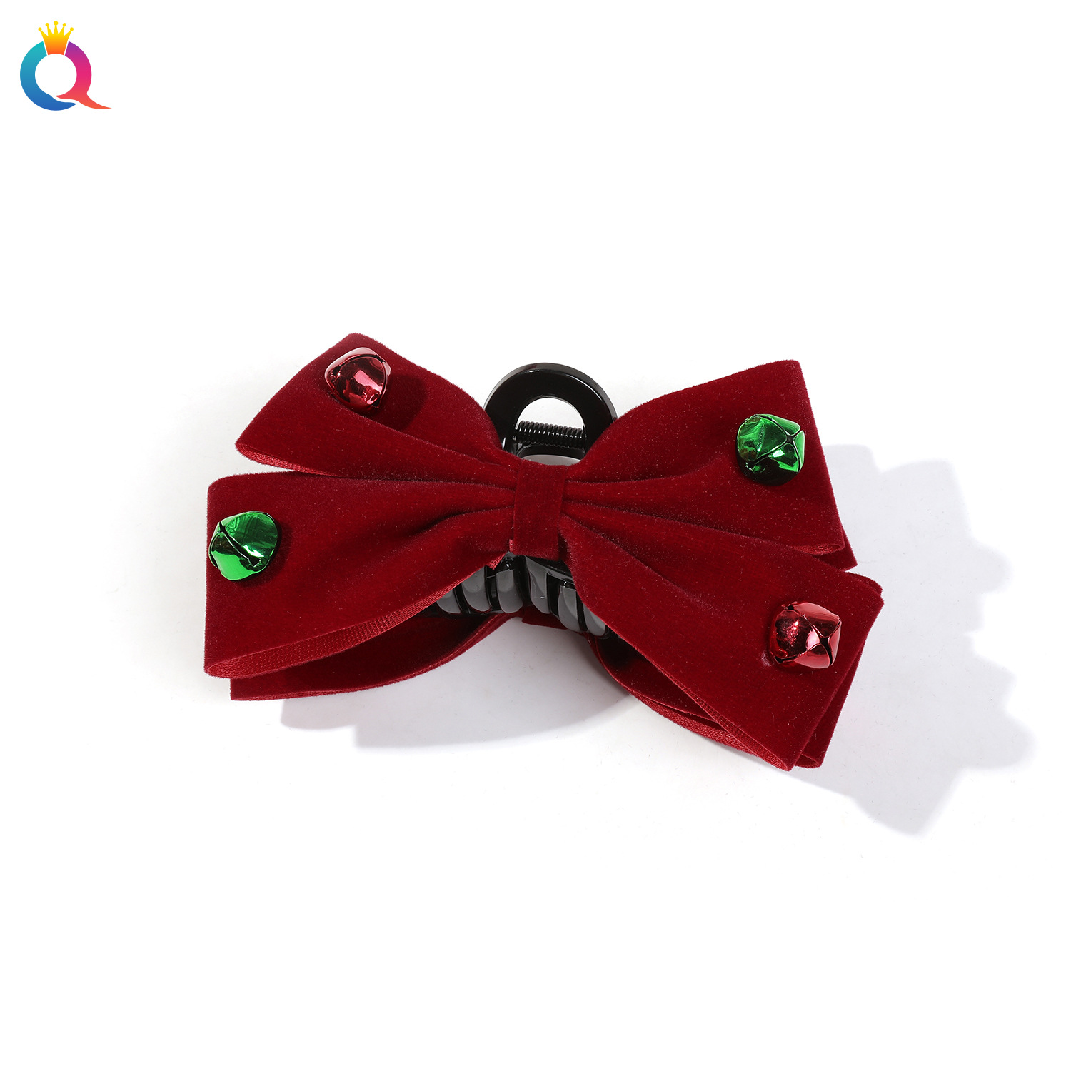 Wholesale of Qiyue cross-border velvet bow ties, hair clips, bell hair curls, hair clips, women's back head hair ties, shark clips, hair accessories Item Picture