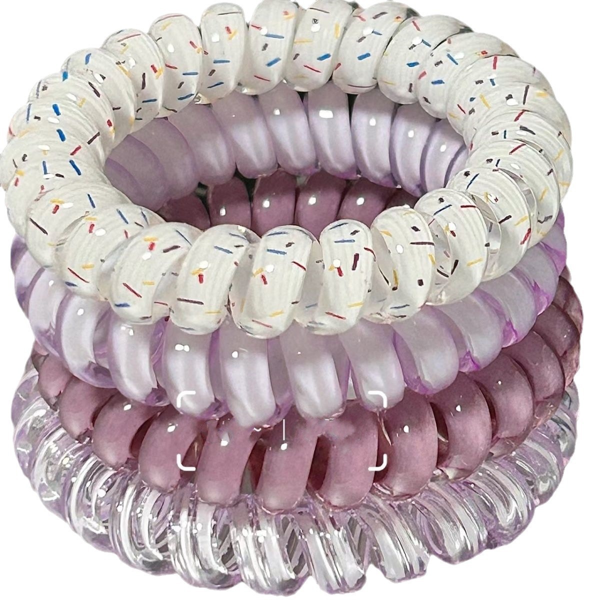 High-quality grape coconut polka dot telephone line hair band, Korean high-end style, new hair rope with high elasticity and durability Item Picture