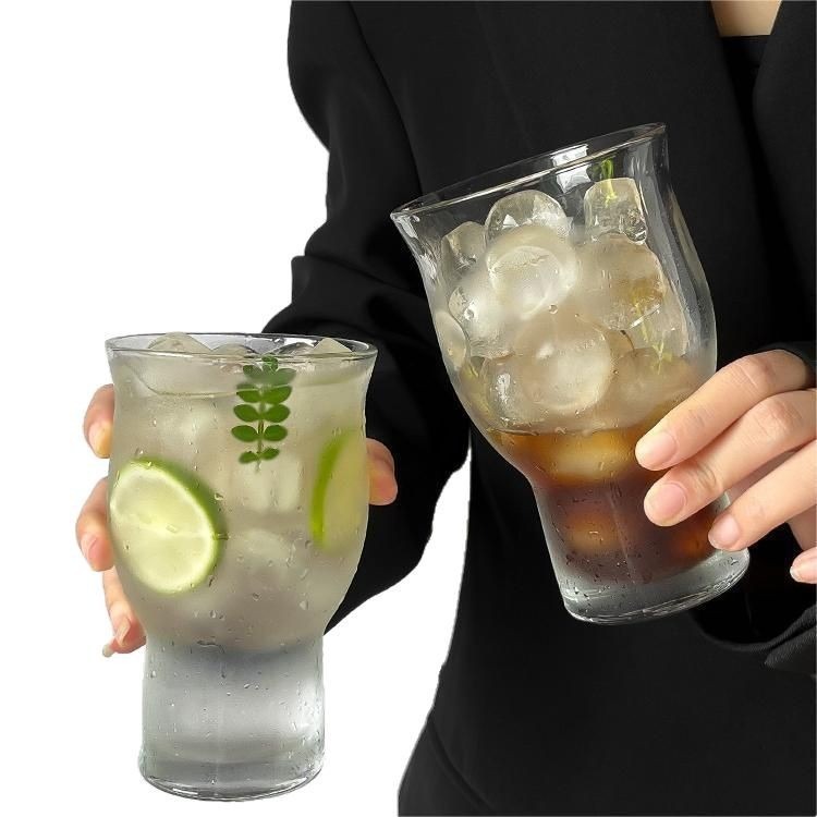 Large-capacity transparent wide-mouthed glass cups, iced Americano coffee cups, summer juice cold drink water cups, beer mugs, fruit tea cups Item Picture