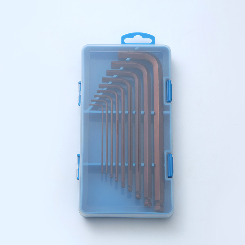 Hex socket wrench set, extended ball head nickel-plated hex socket wrench, L-shaped manual wrench, hex socket wrench 9-piece set Application Scenario