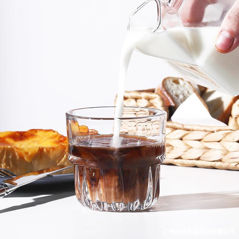 ins popular coffee cups, iced latte glass cups, restaurant milk tea cups, hot drink cups, juice milkshake cups, soda water cups details Picture