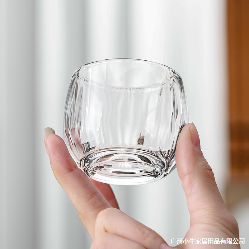 Glass water cup, thickened tea cup, household finger ring cup, difference combination set, heat-resistant tea brewing cup, tea table, heat-resistant tea set details Picture