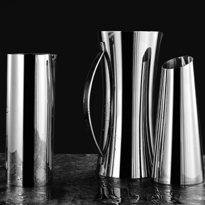 Bar KTV, stainless steel thickened anti-drop cold water juice pot, foreign wine dispenser, decanter, cocktail mixing pot, restaurant details Picture