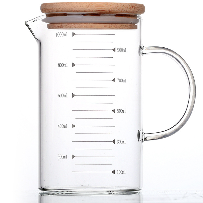 Cross-border glass cup with scale, transparent measuring cup, 240ml heat-resistant household cup, microwave-heated milk cup Item Picture