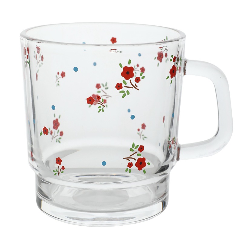 Bolimei glass tableware French style floral cup and bowl tableware Glass Cup Glass bowl and cup wholesale Item Picture