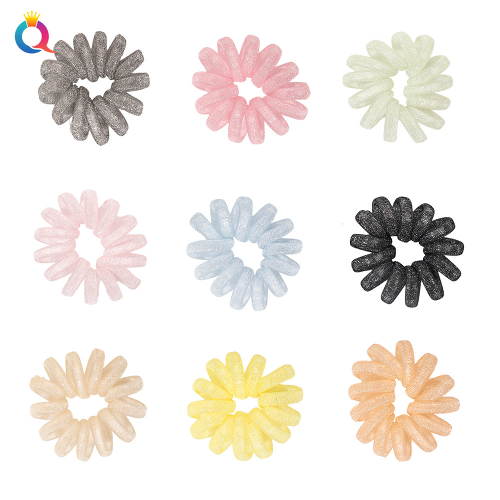 Qiyue Amazon cross-border telephone line, hair tie, Eugene mesh, yarn, hair tie, hair accessory, hair accessory, leather band wholesale full figure