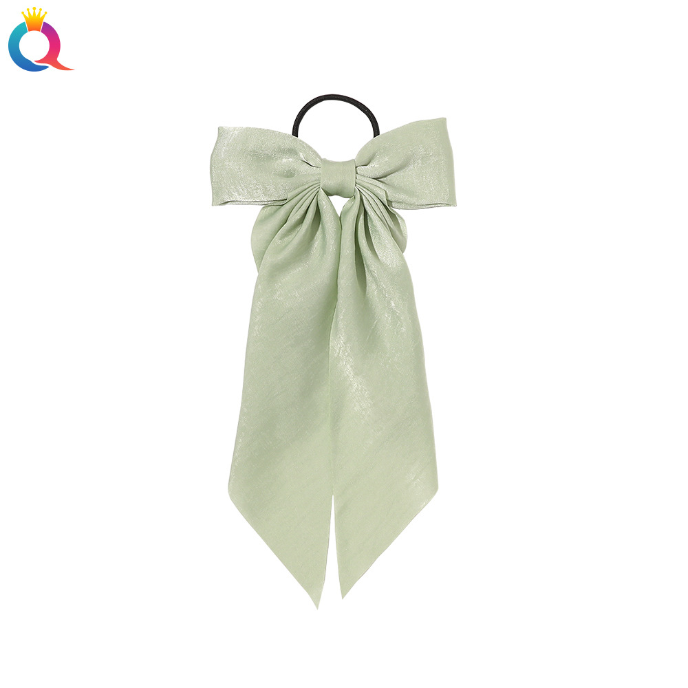 Qiyue Korean velvet bow leather band, simple solid color ribbon, elegant French hair tie, ponytail hair tie Item Picture