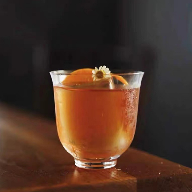 Gongfu Tea series Chinese-style cocktail ice hockey cup, classical glass cup, cocktail cup, crystal classical whisky cup details Picture