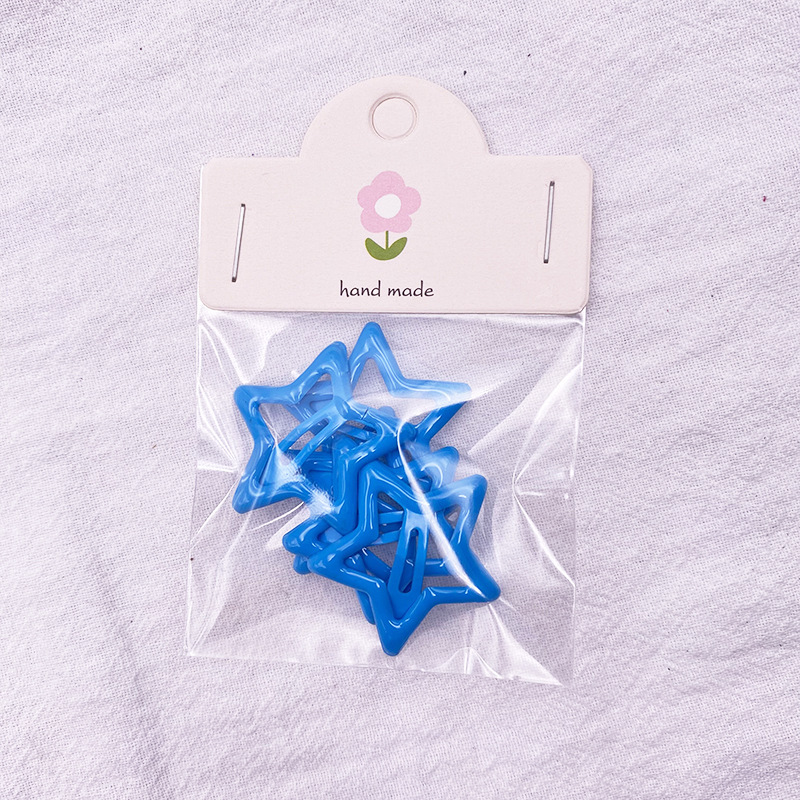 Star hair clips, children's broken hair clips, side bangs clips, five-pointed star, candy-colored dopamine hair accessories, headwear, small accessories Application Scenario