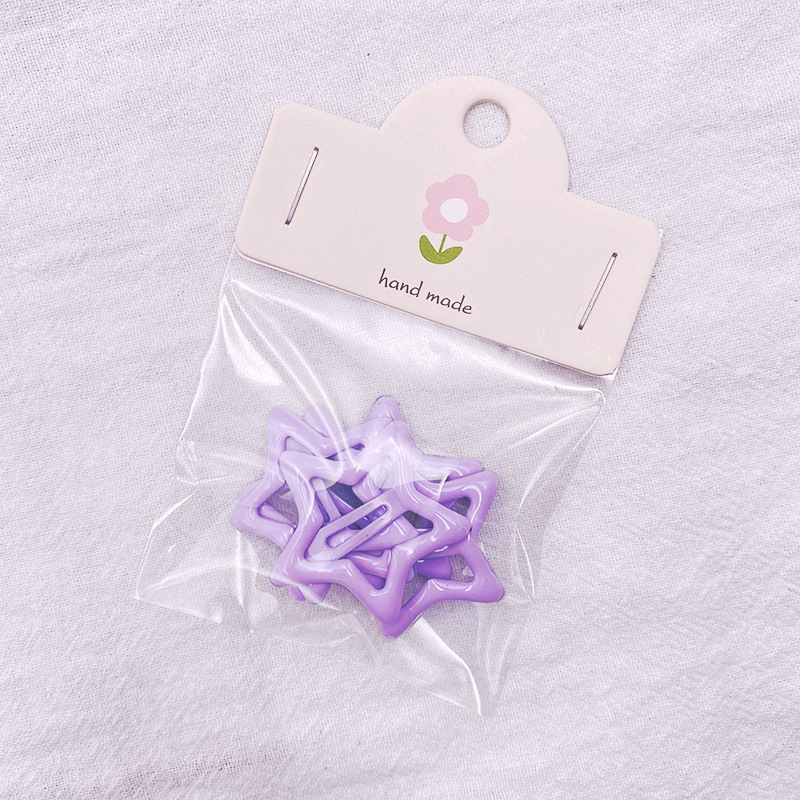 Girls' hair clips, summer refreshing ponytail clips, back of the head clips, children's five-pointed star hair clips, hair accessories, headwear clips Item Picture
