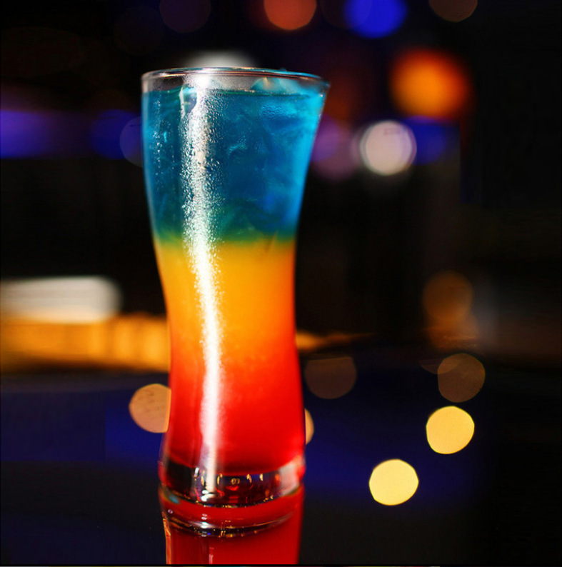 Thai ocean Ouxin glass special-shaped cups, S-shaped sea wave cups, cold drinks, juice bars, mojito cocktail cups details Picture