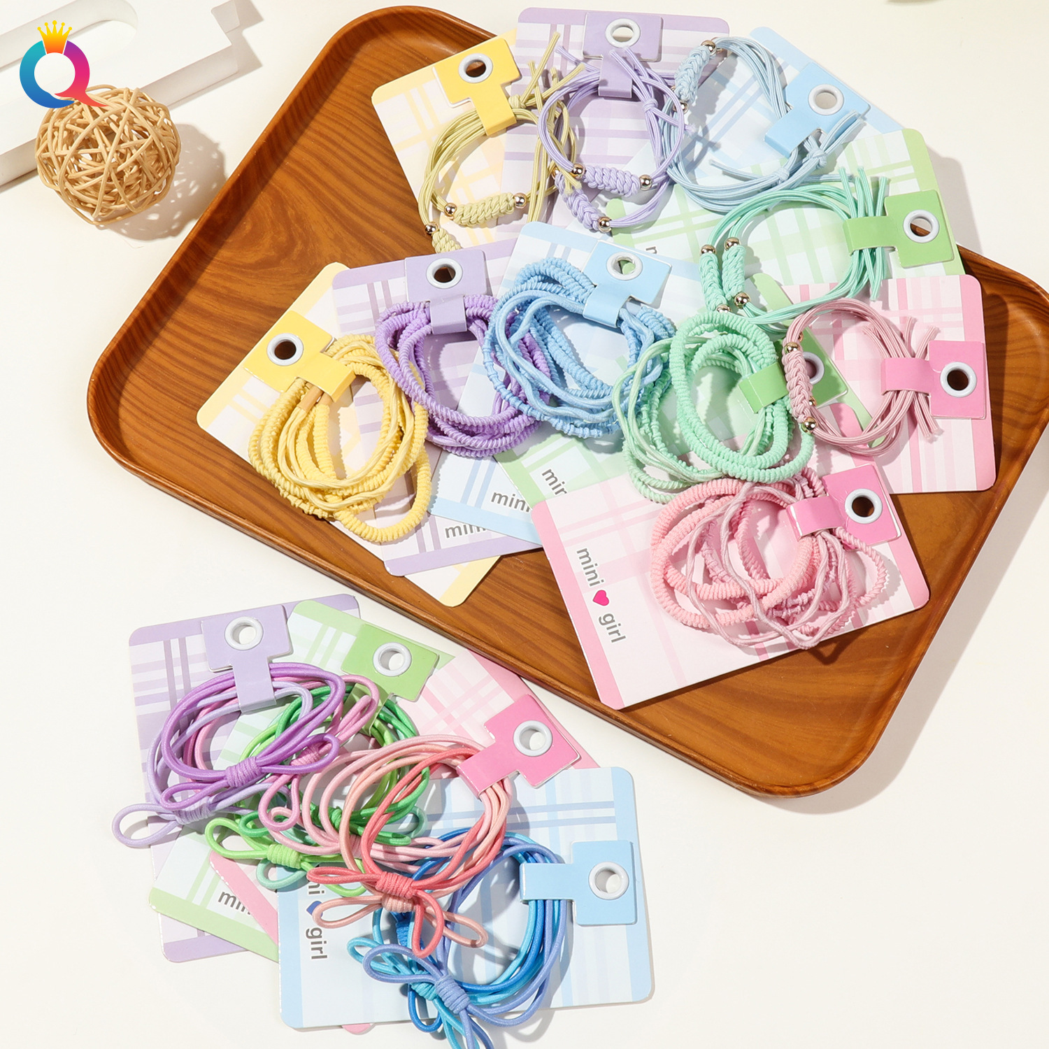 Qiyue Dopamine Colorful Rubber Band Women's 2025 Early Spring New Style Hair Tie does not damage hair, simple hair band headwear details Picture